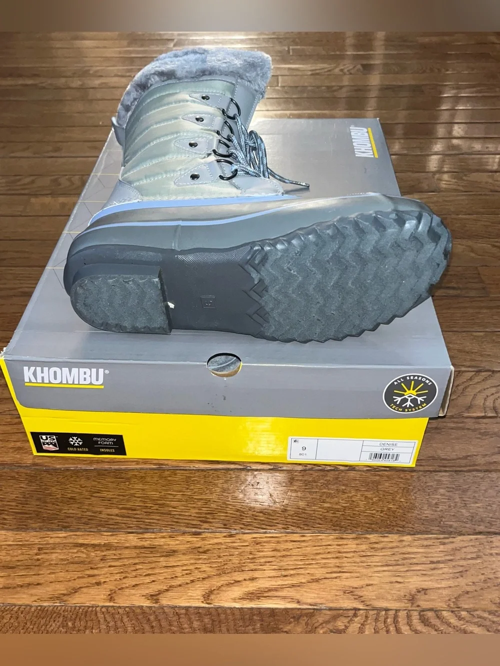 Khombu Denise Faux Fur Lined Winter Boots Gray Women’s Size 9 Narrow Calf (READ)
